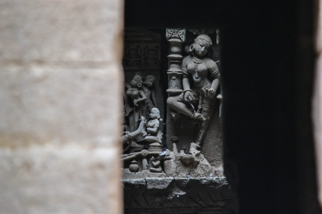 Sculptures in the inner sanctum of Rani ni Vaav - Stepwells of Gujarat