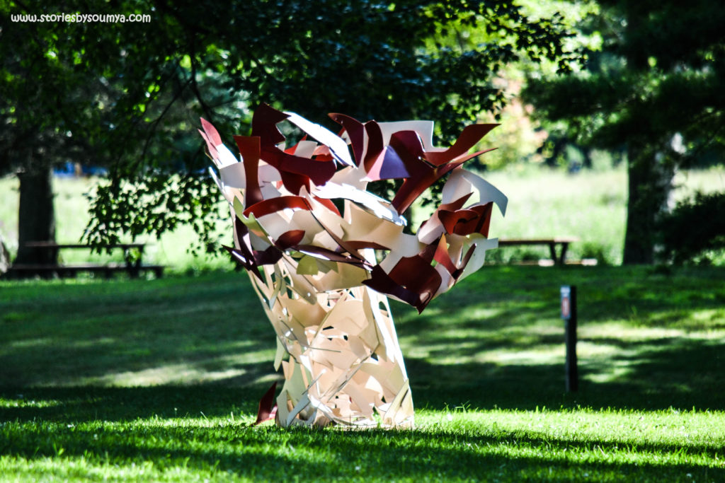 Red and White Sculpture Storm King in Summer