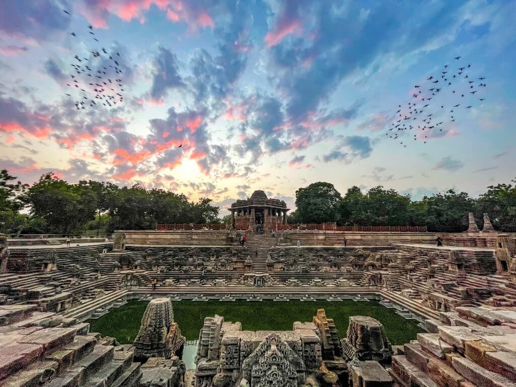 The temple at dusk