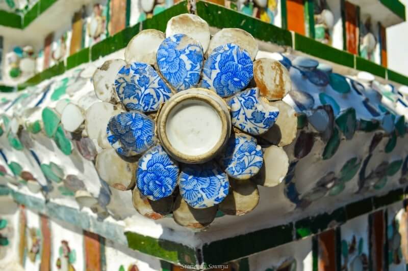 Broken porcelain sculptures at Wat Arun