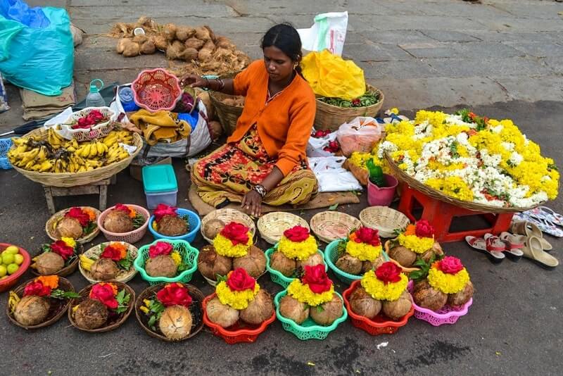 Vendor with flowers in Mysore | Stories by Soumya