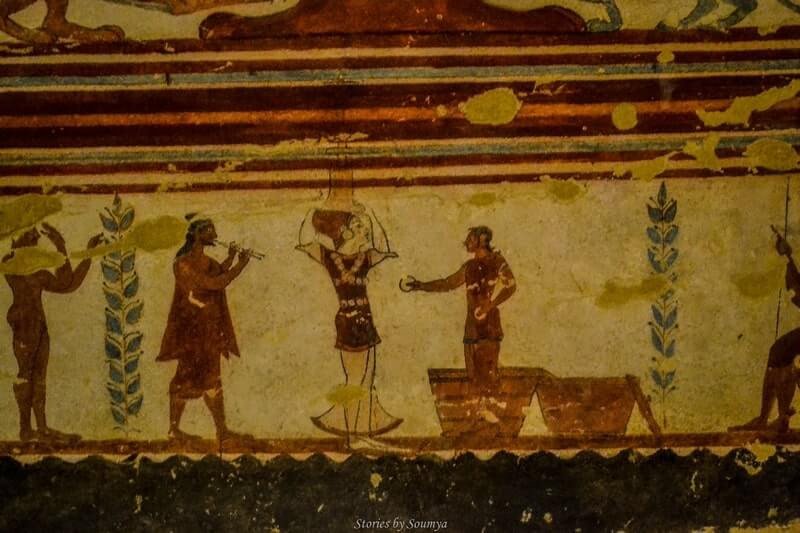 Frescoes in an Etruscan tomb | Stories by Soumya