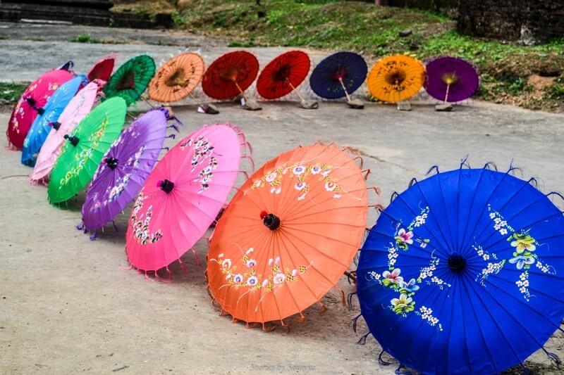 Parasols on display in Mrauk U | Stories by Soumya