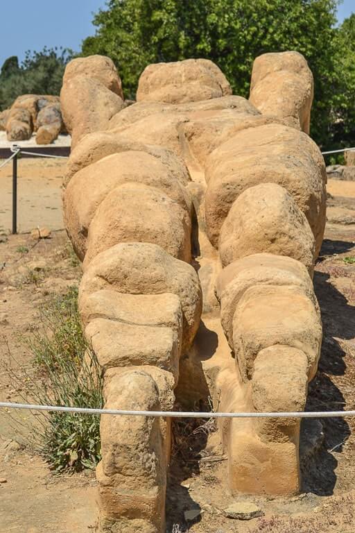 Telamon sculpture at Agrigento Valley of Temples in Sicily