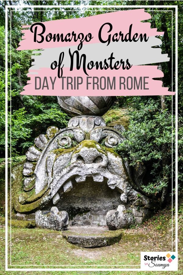 Interested to see something unusual in Rome? Try this different kind of Renaissance garden in Bomarzo, called the Parco dei Mostri. This park of monsters defies the order and symmetry of other contemporary gardens. It stands out of the landscape for its grotesque sculptures, yet blends back in seamlessly. #bomarzoitaly #italy #gardensofitaly #bomarzogardenmonsters #bomarzomonsterpark #italygarden