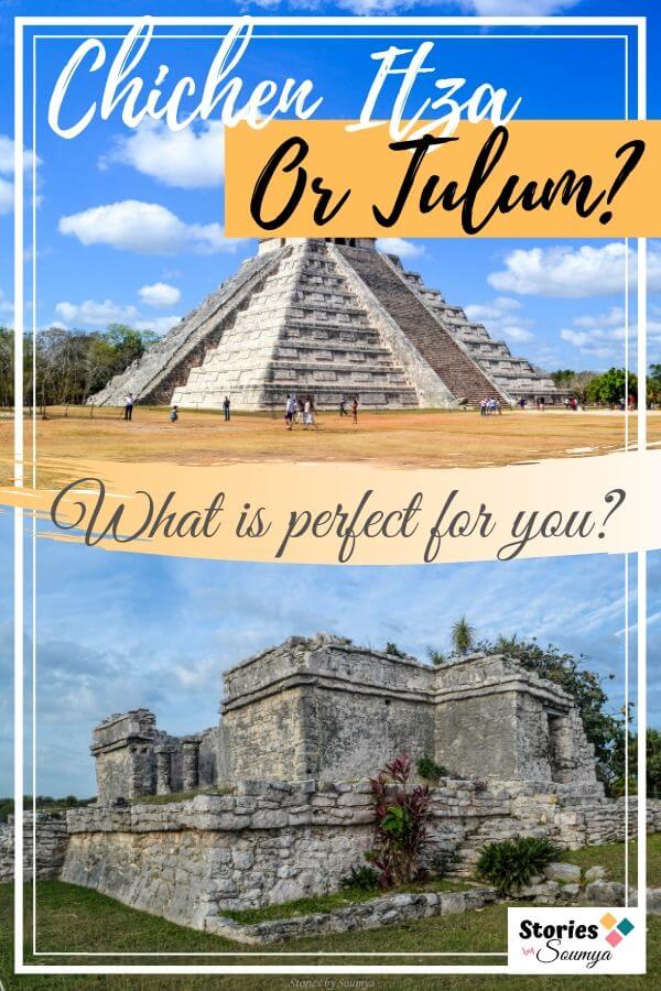 Planning a trip to Yucatan and not sure if you should see Chichen Itza or Tulum? Refer to our 9-factor guide that will make your decision making easier. Find out which of these ancient Mayan sites is the perfect fit for you. #yucatanmayanruins #yucatanmaya #mayansites #tulum #chichenitza #chichenitzatulum #mexicotravel #mayanhistory