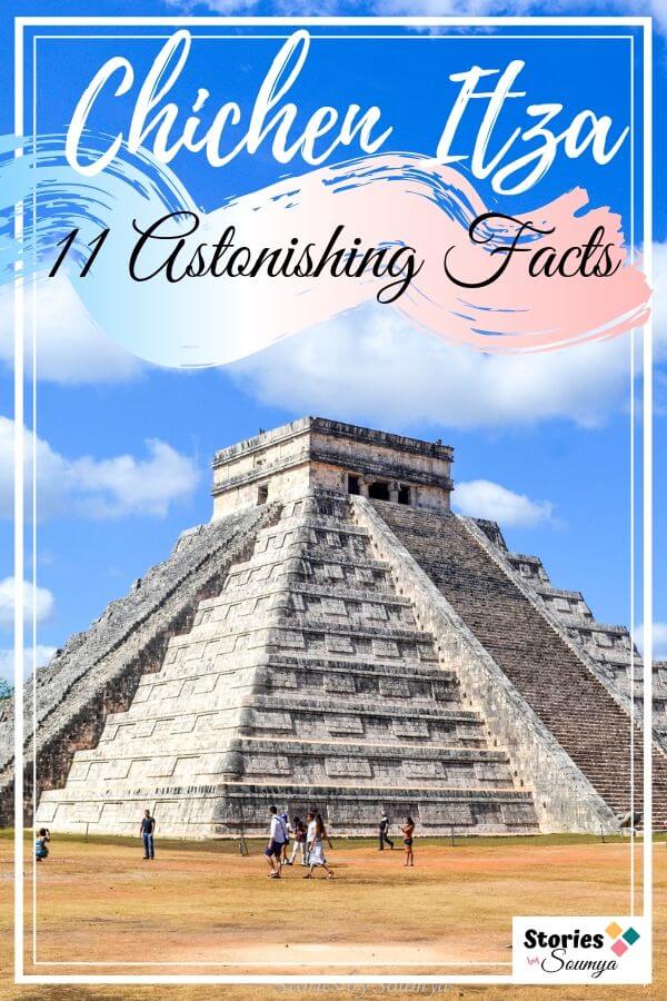 11 startling facts about Chichen Itza. And no, we are not talking about it being a UNESCO World Heritage Site. So what do we have here? A Serpent God who appears every year, gruesome death practices, nested pyramids, and so much more! #chichenitzafacts #mayancivilizationhistory #mayanhistory #kukulkanmayan #mayancalendar #mayanblue #mexicotravel