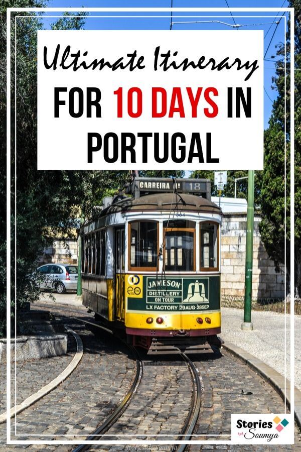 Planning a trip to Portugal? We have the most epic 10 day Portugal itinerary for you. See the bigger cities, charming small towns, eat well, spot Azulejos, tour nature, and do much more. Come, spend 10 days in Portugal with us. #portugaltravelitinerary #portugaltraveltips #lisbon #porto #portugalitinerary10days #portugaldestinations #septembertravel