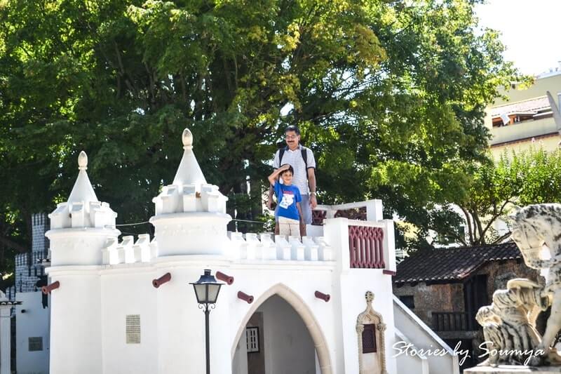 Atop the miniature palace in Portugal dos Pequenitos | Stories by Soumya