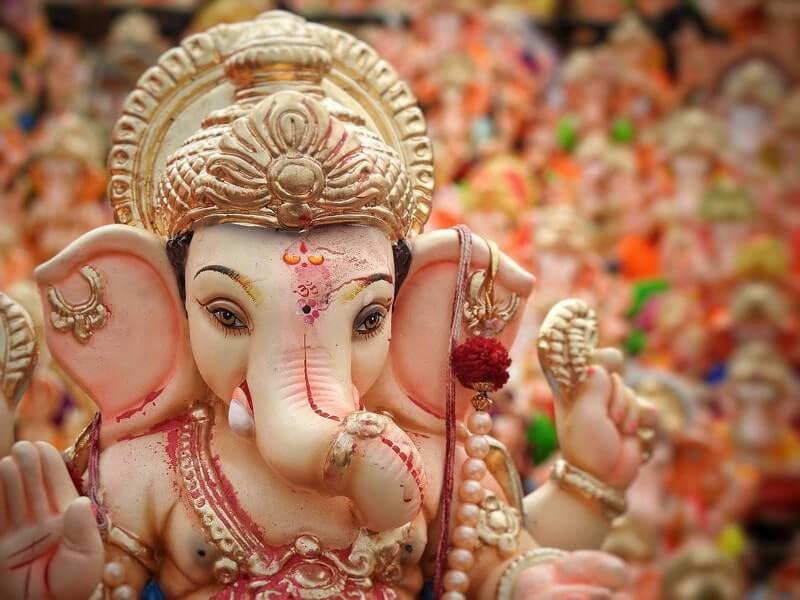 A Ganapati idol in Mumbai during Ganpati celebrations