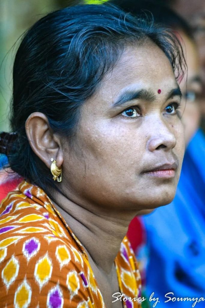 A woman looks on in Bodoland Assam