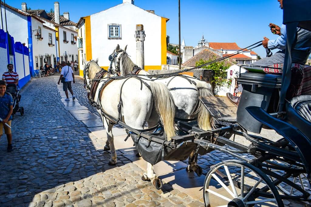 Horsecart ride in Obidos