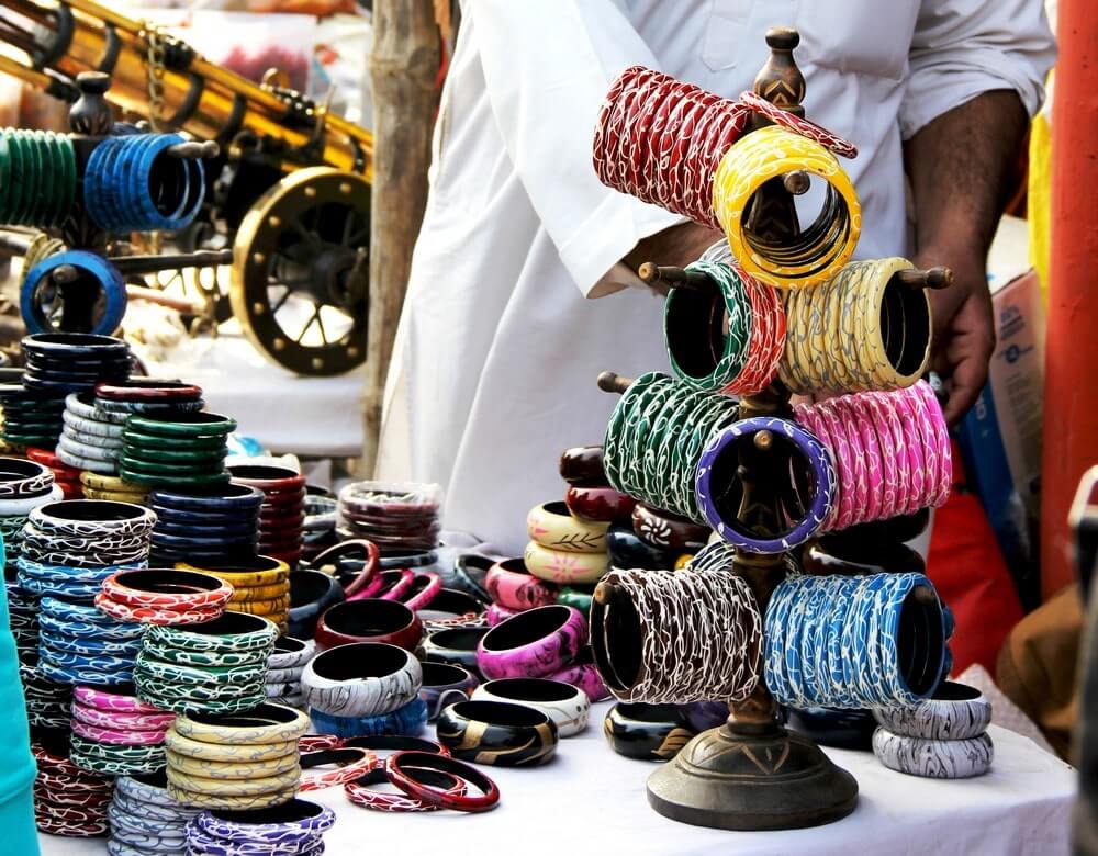 Colorful bangles at the Surajkund Crafts Mela
