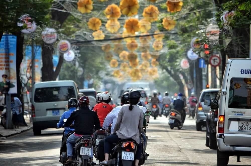 The busy streets of Ho Chi Minh city Vietnam