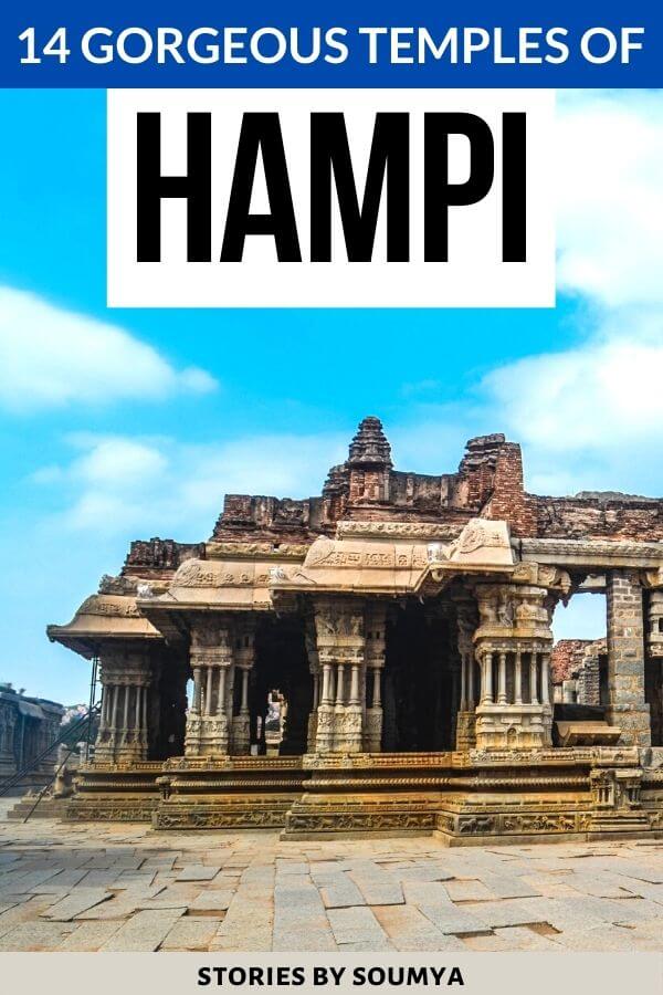 14 most iconic temples of Hampi that you need to include in your Hampi travel itinerary. Do not miss out these beautiful temples and their wonderful architecture on your trip to Hampi India. #CultureTravelWithSoumya #Hampi #India