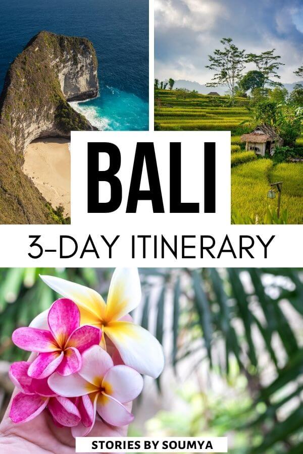 A compact 3-day itinerary for Bali Indonesia with a chance to do the best things in Bali including beaches, nature, and culture. Bali Travel Guide | Beautiful Places in Bali | Bali Paradise Beaches | Travel tips for Bali | Bali Travel Itinerary #CultureTravelWithSoumya #Bali #Indonesia