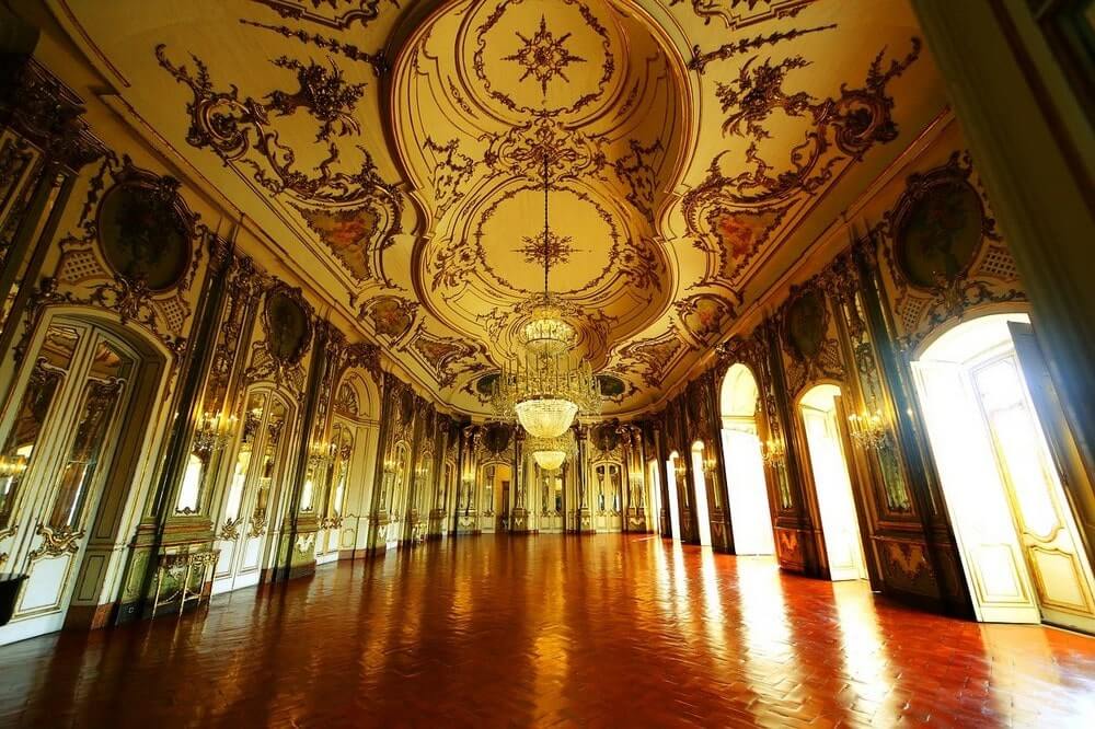Rococo interiors of Queluz Palace