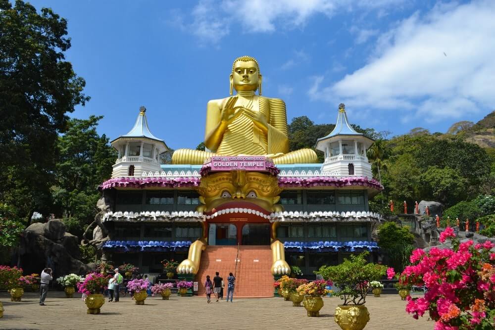 Massive Golden Buddha in Dambulla Sri Lanka