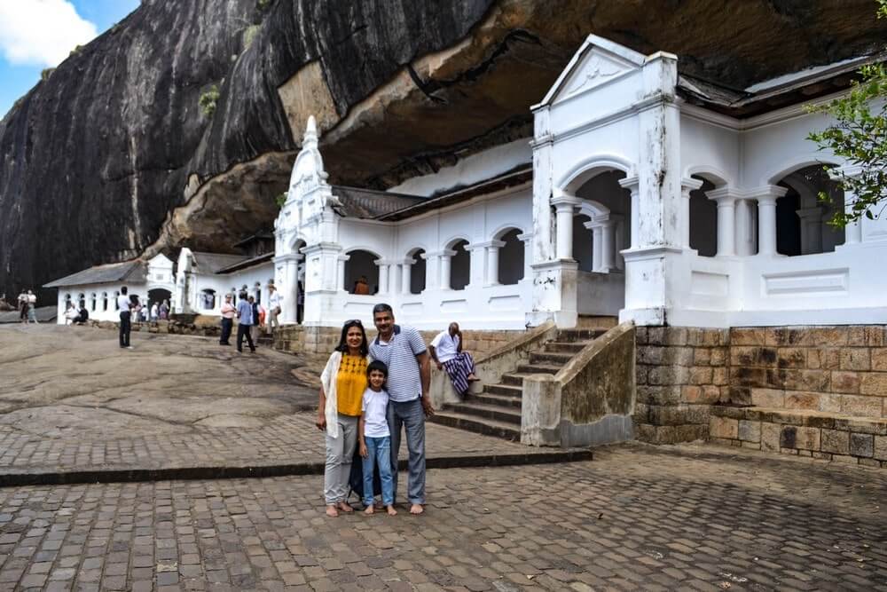 Family picture at Dambulla Cave Temple, Sri Lanka