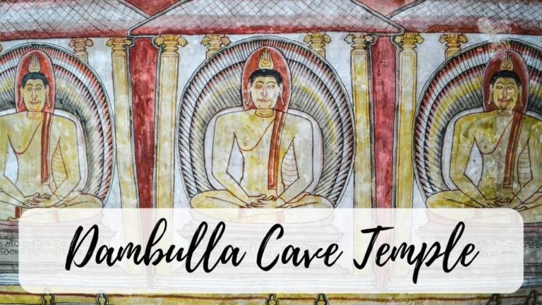 The beautiful Dambulla Cave Temple in Sri Lanka is a must-have on every Sri Lankan itinerary. Visit these rock-cut cave temples to have a look at some mindblowing Sri Lankan frescoes. Pray at the Golden Temple of Sri Lanka and get rewarded with some stunning views of Sri Lankan countryside. #Dambulla #SriLanka #CultureTravelWithSoumya