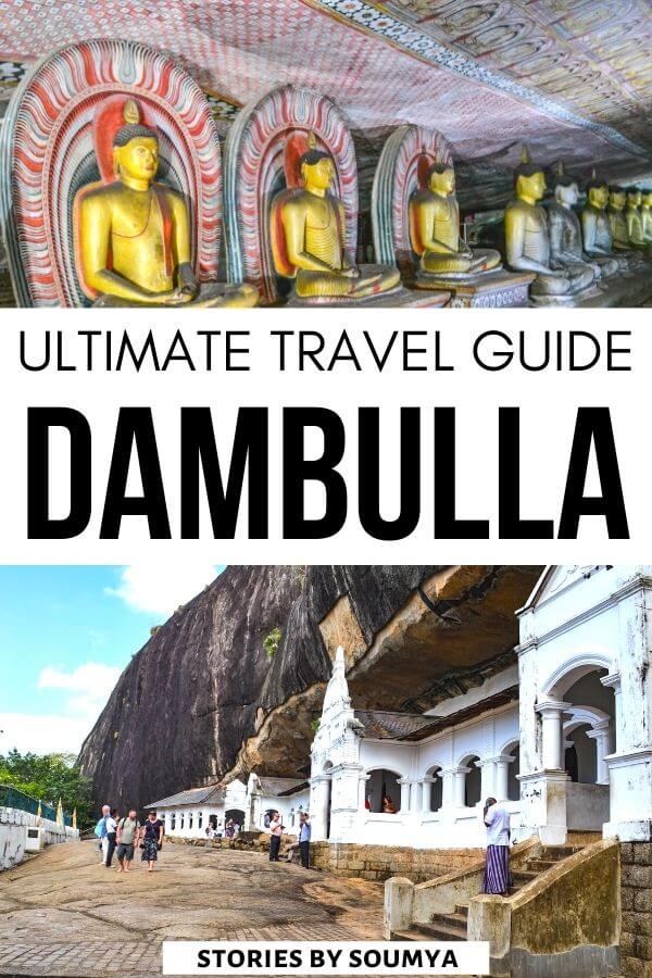 The beautiful Dambulla Cave Temple in Sri Lanka is a must-have on every Sri Lankan itinerary. Visit these rock-cut cave temples to have a look at some mindblowing Sri Lankan frescoes. Pray at the Golden Temple of Sri Lanka and get rewarded with some stunning views of Sri Lankan countryside. #Dambulla #SriLanka #CultureTravelWithSoumya