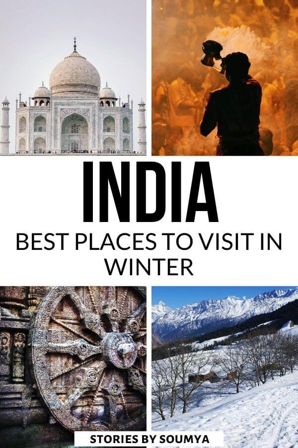 The most beautiful places to visit in India in winter. Whether you wish to get some winter sun, lounge on a white sand beach, explore ancient monuments, or ski on snow-covered slopes, India has you covered. Here are some of the most beautiful winter holiday destinations in India. #India #Travel #Winter