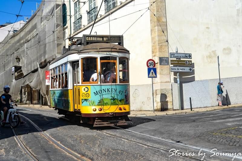 The yellow trams of Lisbon