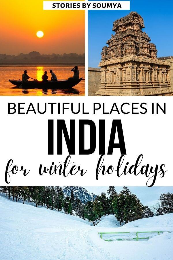 The most beautiful places to visit in India in winter. Whether you wish to get some winter sun, lounge on a white sand beach, explore ancient monuments, or ski on snow-covered slopes, India has you covered. Here are some of the most beautiful winter holiday destinations in India. #India #Travel #Winter