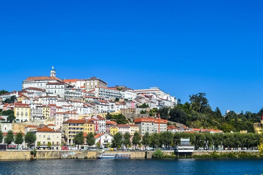 Pretty view of Coimbra University from across the river