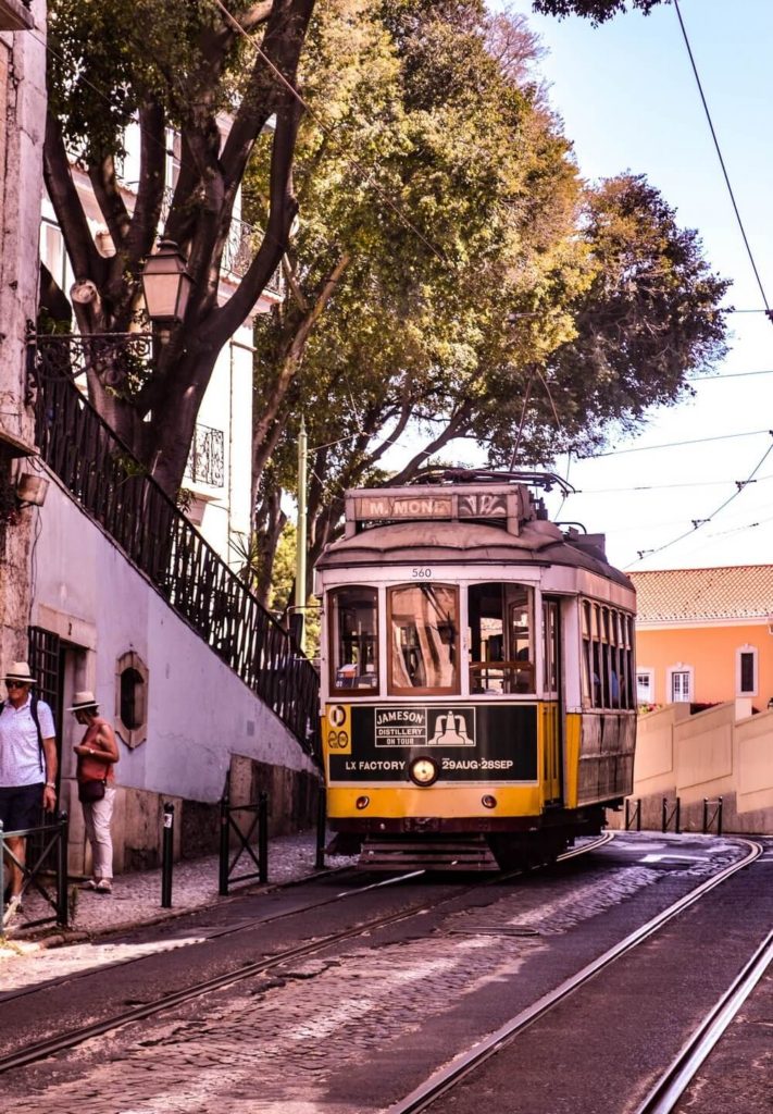 Iconic and rickety trams of Lisbon