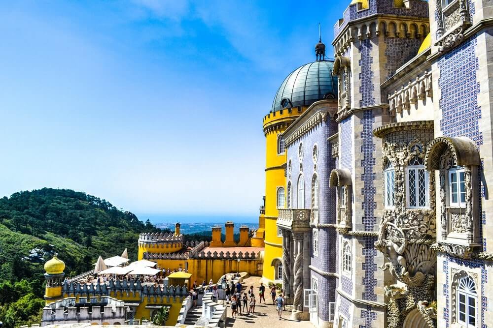 View from the terrace of Pena Palace in Sintra - one of the most photogenic places in Portugal