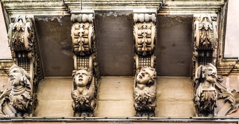 A Sicilian Baroque balcony in Modica Sicily - an unusual addition to your 5day Sicily itinerary