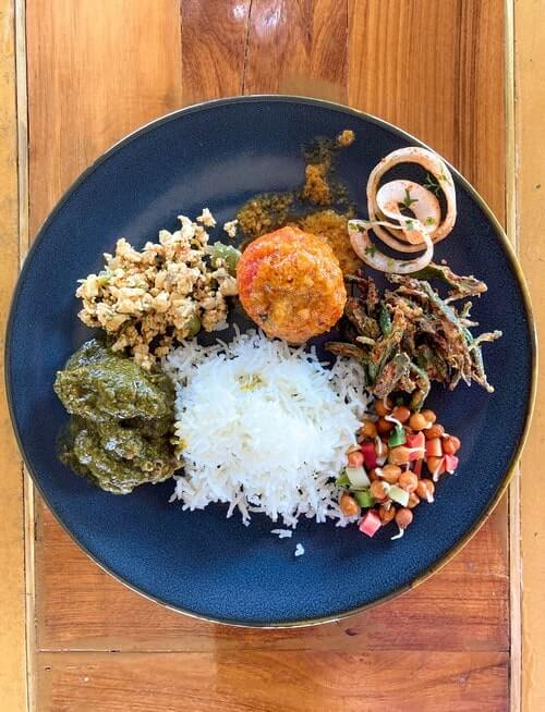 Delicious lunch plate at Tadoba Jungle Camp