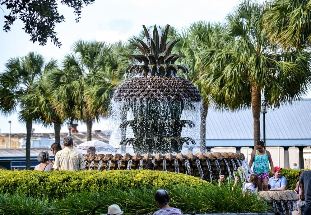 famous pineapple fountain of Charleston