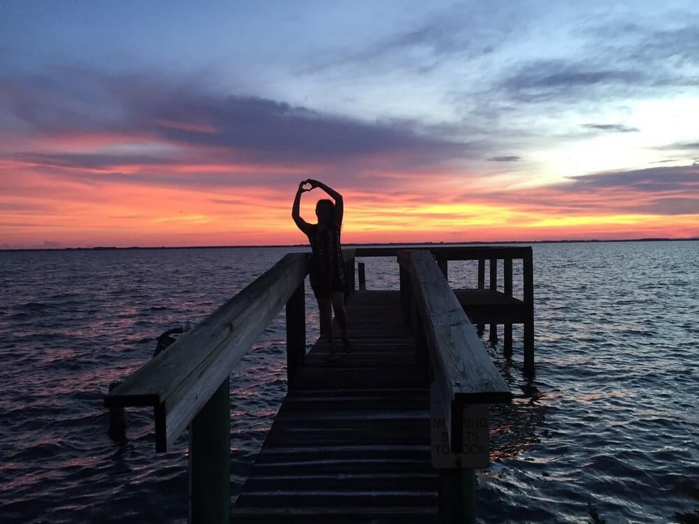 Colorful sunset at Cocoa Beach