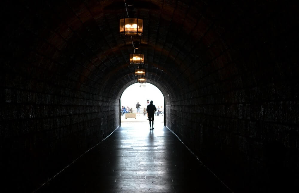 Dark tunnel that leads to Hitler's Eagles Nest