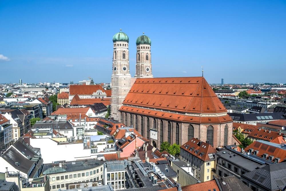 Two towers of Frauenkirche or Munich Cathedral