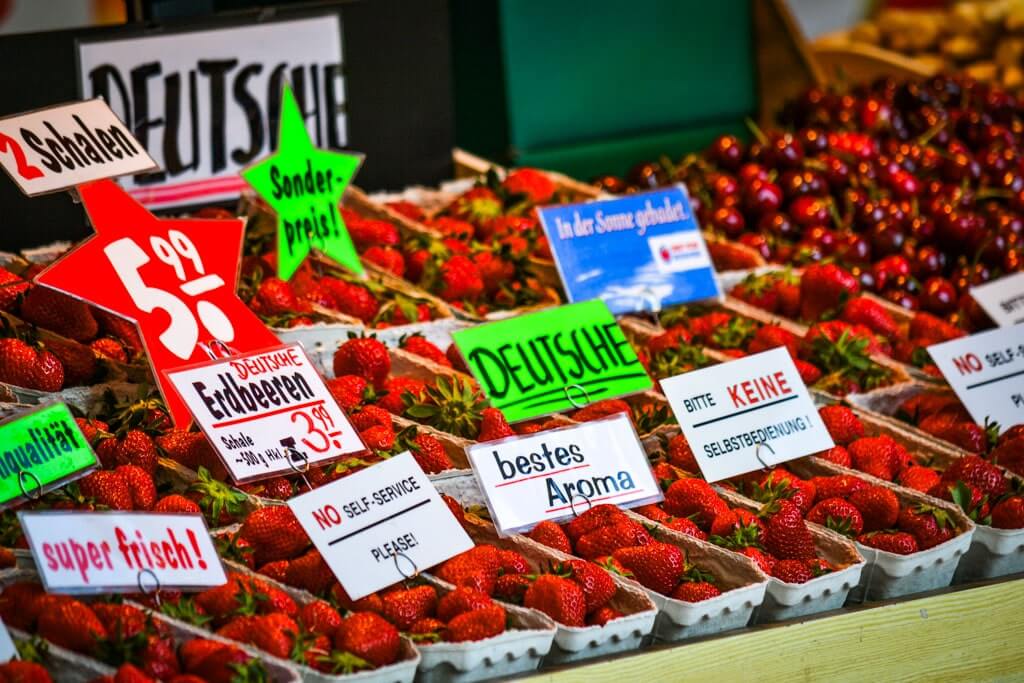 Viktualienmarkt or the Victuals Market in Munich