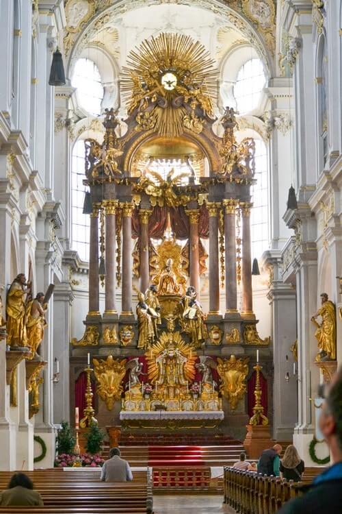 Inside Peterskirche in Munich Germany