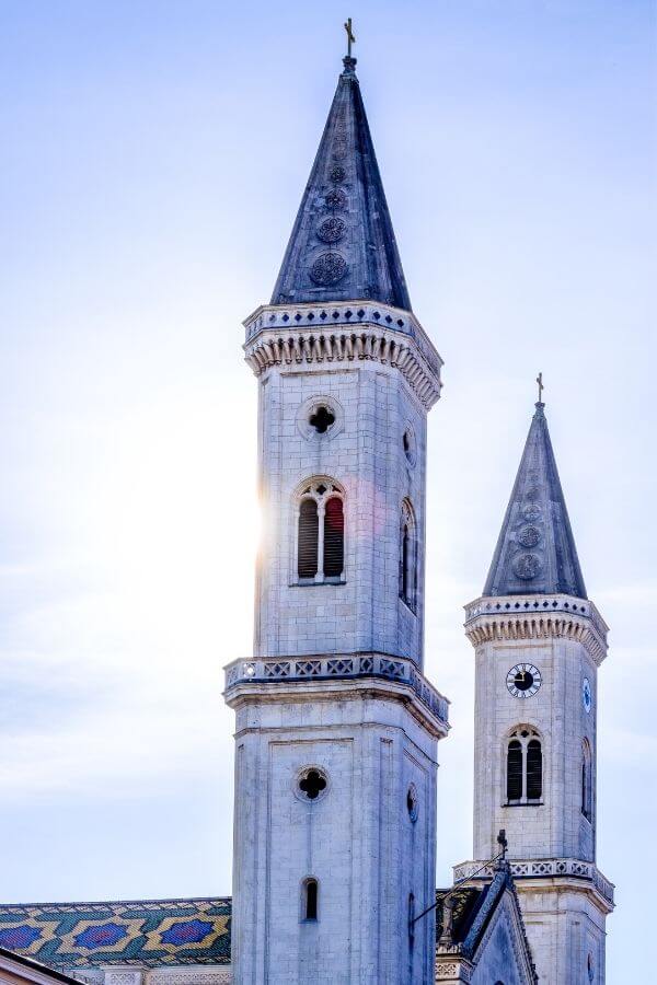 Beautiful spires of Ludwig Church in Munich