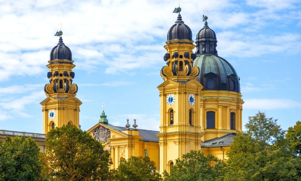 Beautiful yellow-colored Theatine Church of Munich