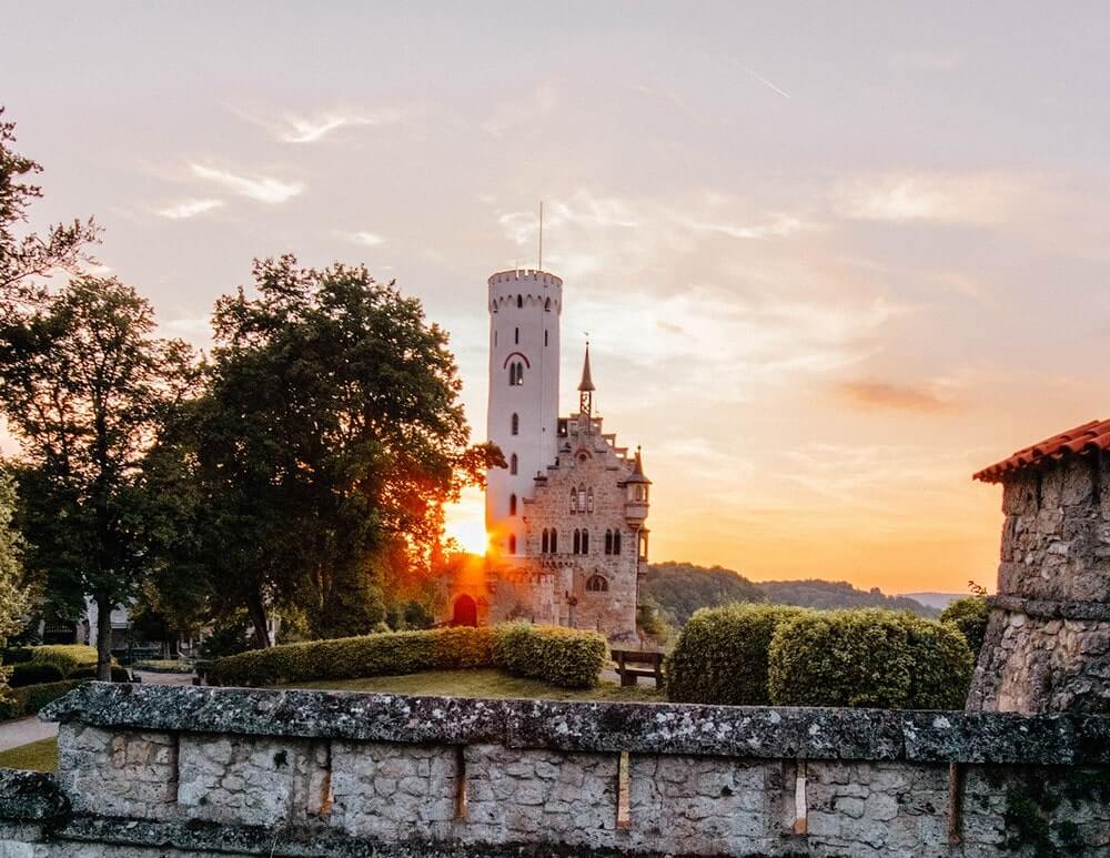 Lichtenstein castle at sunset