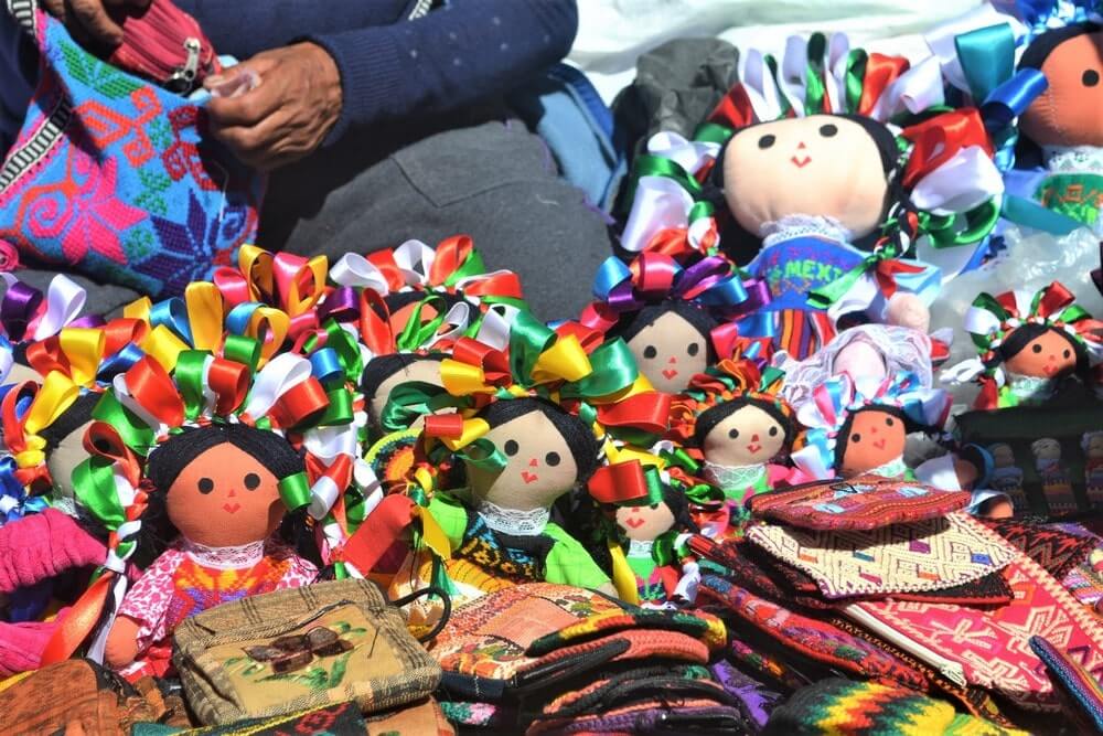 Rag dolls being sold behind the Metropolitan Cathedral