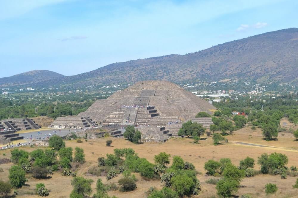 View of Pyramid of Moon from the top of Pyramid of Sun