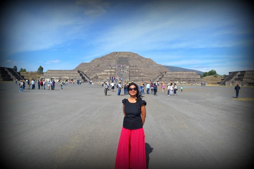 At the pyramid of moon in Teotihuacan