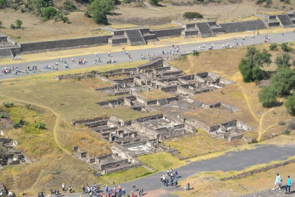 Ruins along the Avenue of Dead in Teotihuacan