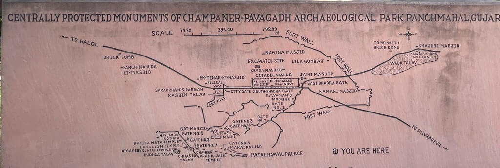 Champaner-Pavagadh Archaeological Park Map