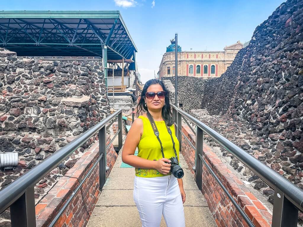 Author at the Mexico City Aztec Ruins of Tenochtitlan