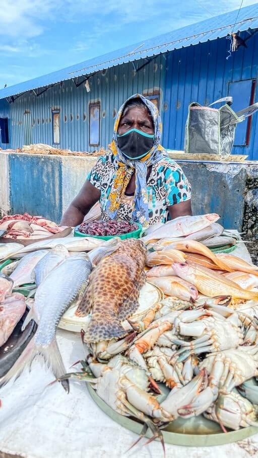 A fish vendor in Negombo