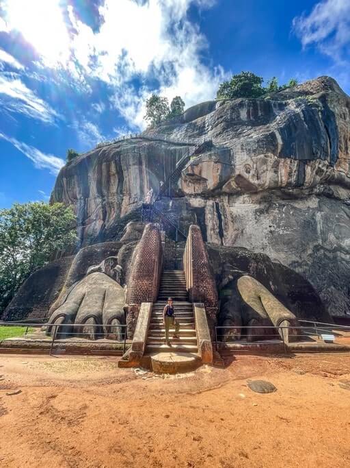 Author at the Lion's Paw at Sigiriya Rock in Sri Lanka